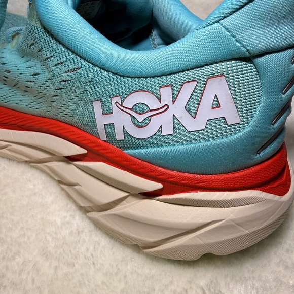 Hoka One One Clifton 8 Athletic Running Shoes Aqua Blue Women's Size 10B - Picture 3 of 11